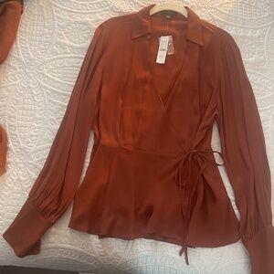 J. Crew drapey style wrap blouse.